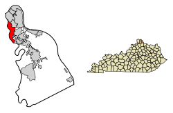 Campbell County Kentucky Incorporated and Unincorporated areas Wilder Highlighted 2183172